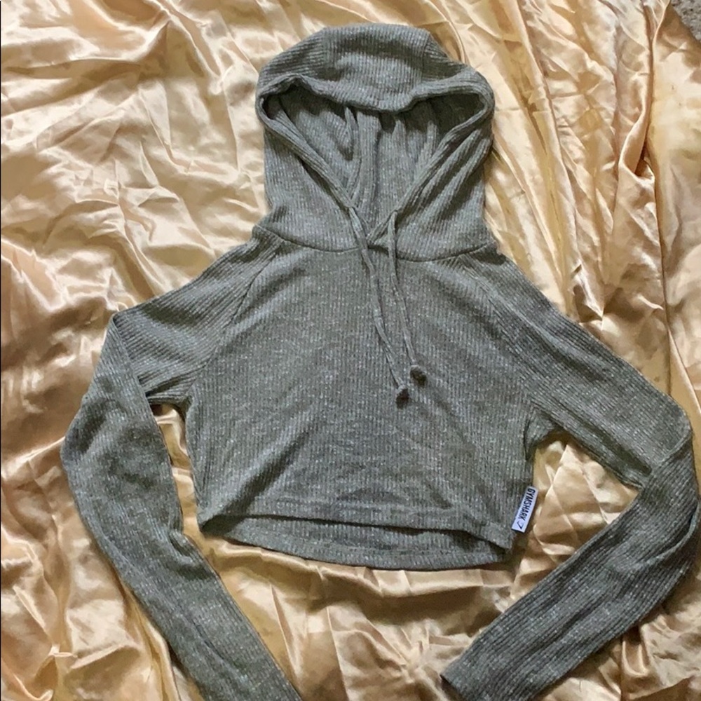 Cropped Gym Shark Hoodie